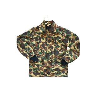 Vintage Mens Camouflage Bomber Hunting Jacket 1980s Stranger Things